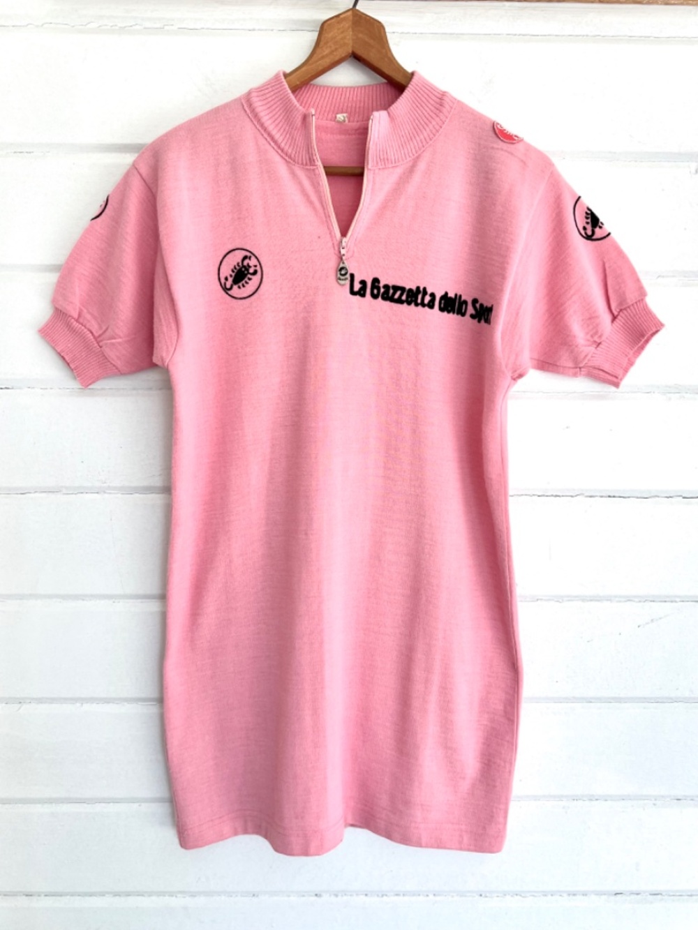 Vintage CASTELLI LA GAZZETTA Giro D'Italia Wool Blend Cycling Jersey - S